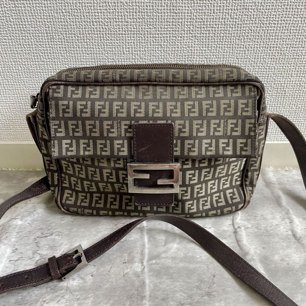 Fendi Mamma Bucket Zucchino Canvas Shoulder Bag